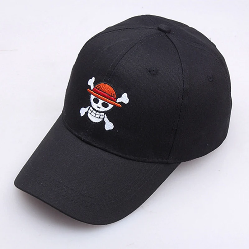 Бейсболка унисекс мультяшная Кепка с пиратской вышивкой черепом в стиле аниме
