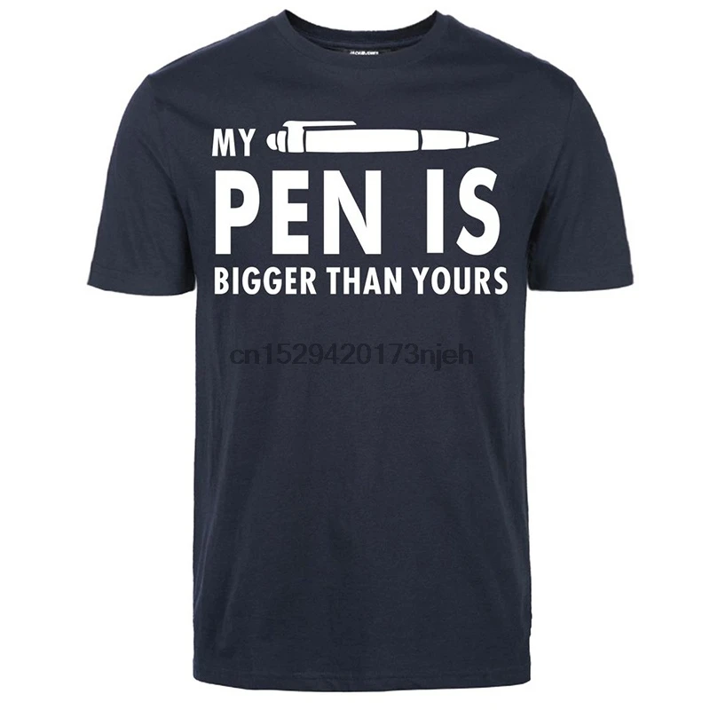 Забавные мужские футболки с надписью My Pen больше ваших 2020 в стиле Харадзюку