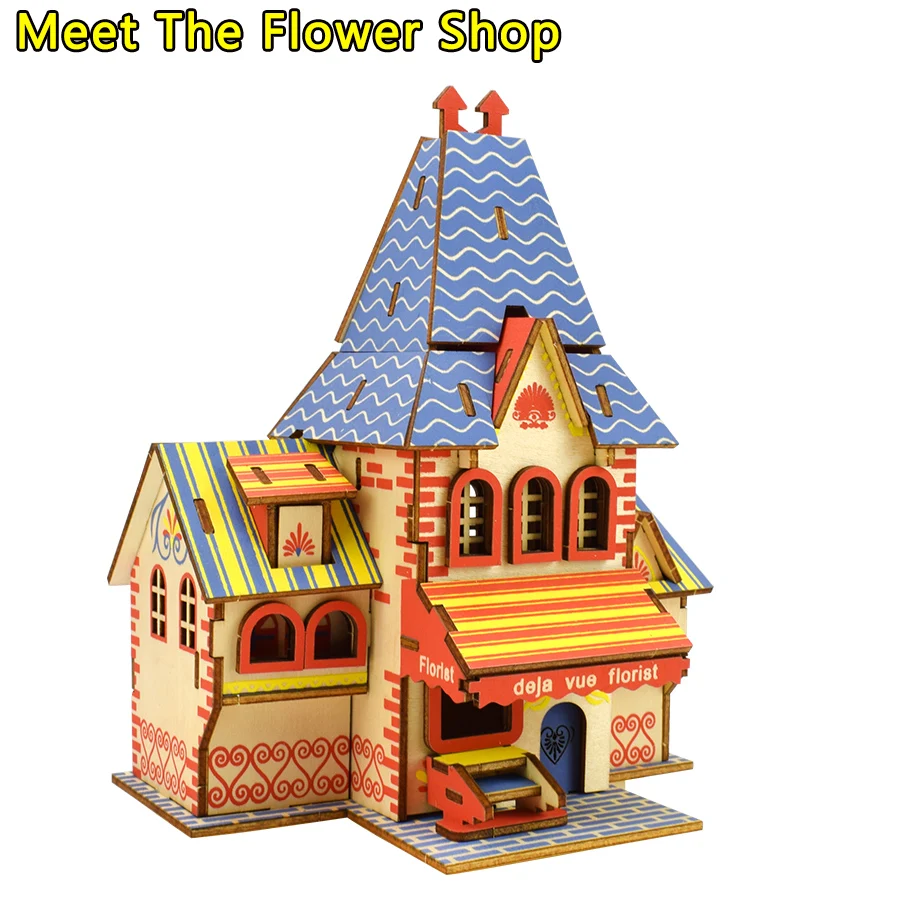 Деревянный 3D-пазл для детей игрушка сделай сам в стиле архитектуры сборка