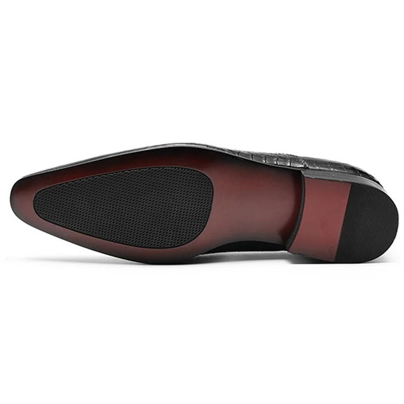 Лоферы мужские из натуральной кожи с тиснением под Аллигатор роскошные