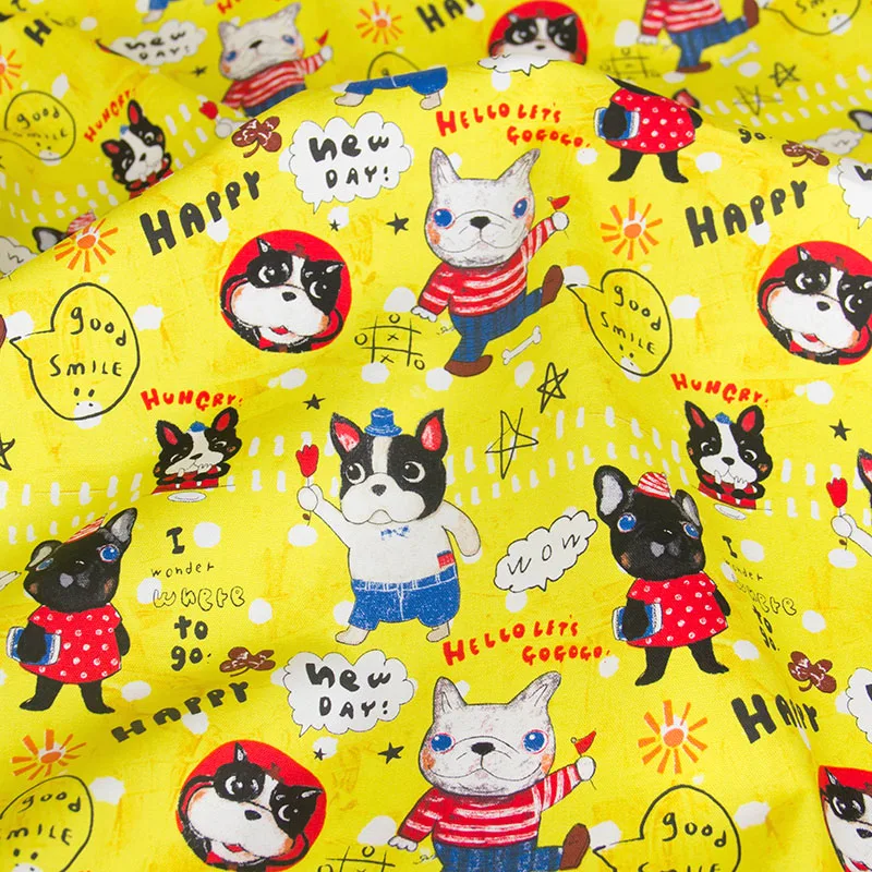 Японская оксфордская хлопчатобумажная ткань Лоскутная Ткань Bulldog B - купить по