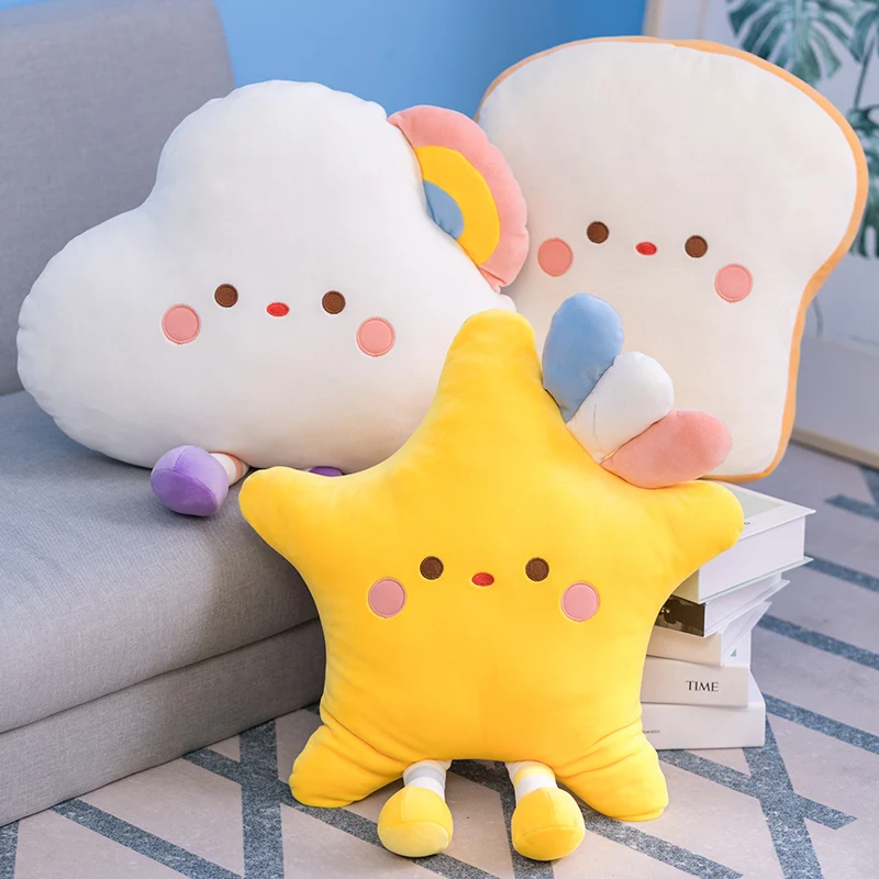 

Baby Comfort Cushion Plush Toy Doll Carton Star Cloud Bread Apple Plush Pillow Home Sofa Children Room Decor Girl Birthday Gift