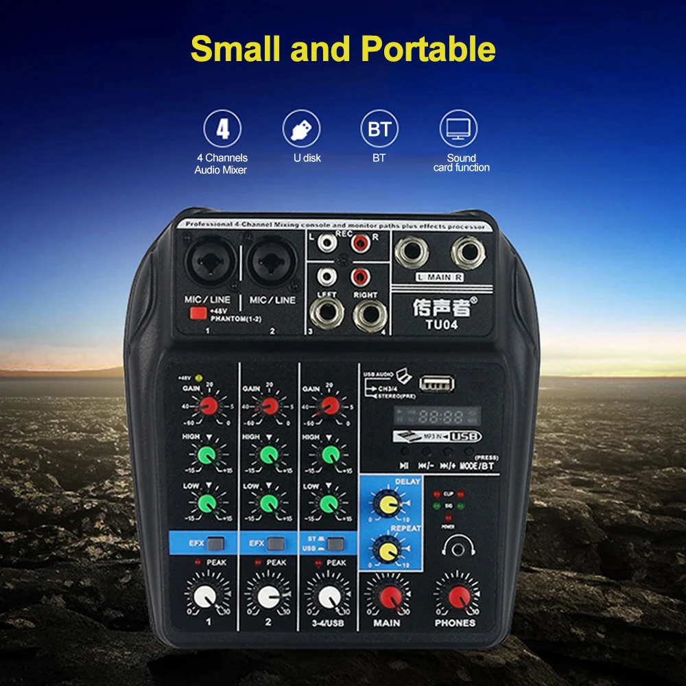 

Пульт-микшер для дискотеки, 4 канала, BT