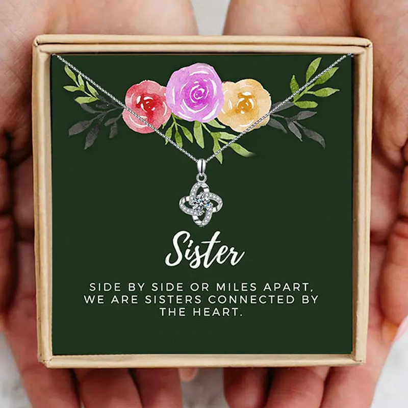 Новинка роскошное ожерелье с подвеской кристаллами Wish Card для моей сестры
