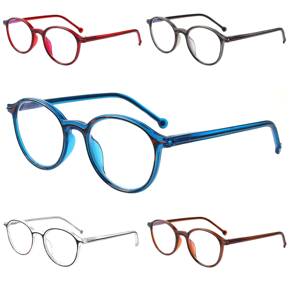 

Turezing Blue Light Blocking Reading Glasses Spring Hinge Color Oval Frame Men and Women Anti UV Protection Computer Eyeglasses