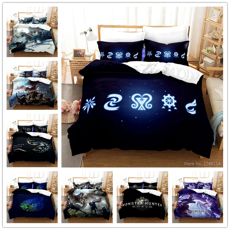 

Monster Hunter Game 3D Printed Bedding Set Comforter Cover /Duvet Cover Set Soft Comfortable Bed Linens Twin Full Qeen King Size