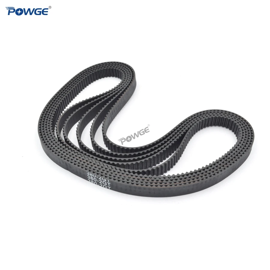 POWGE 2MGT 2 м 2GT синхронный ремень ГРМ длина шага 380/386/390/392/396 Ширина 3/6/9/15 мм зубов 190 193