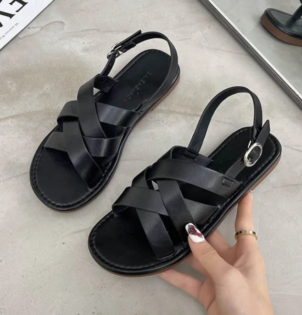 

Roman sandals women's summer new net celebrity fashion all-match word Flat platform shoes women