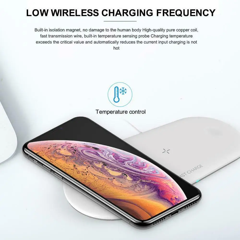 Беспроводное зарядное устройство 3 в 1 для iPhone 6 7 X MAX XR 8 быстрая зарядка Samsung S10 + S9 S8