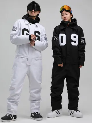 GSOU SNOW One Piece Ski Suit Women Men Snowboard Couple Style Windproof Waterproof Skiing Jacket Winter Male Female | Спорт и