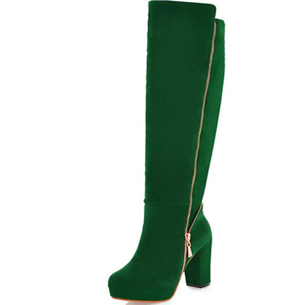 Side Zipper Winter Boots Women Fashion Round-Head Thick High-Grade Wear-Resistant Anti-Slip Over-Knee Boots zapatos de mujer