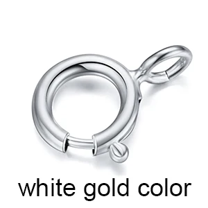 white gold color Силиконовый 18k золотой шпрингельный замок своими руками Ожерелье Браслеты соединительные цепи замок ювелирные изделия аксессуары-фурнитура - Цвет: white gold color