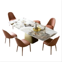 table and chair combination light luxury minimalist dining table small family  minimalist domestic dining table and chair