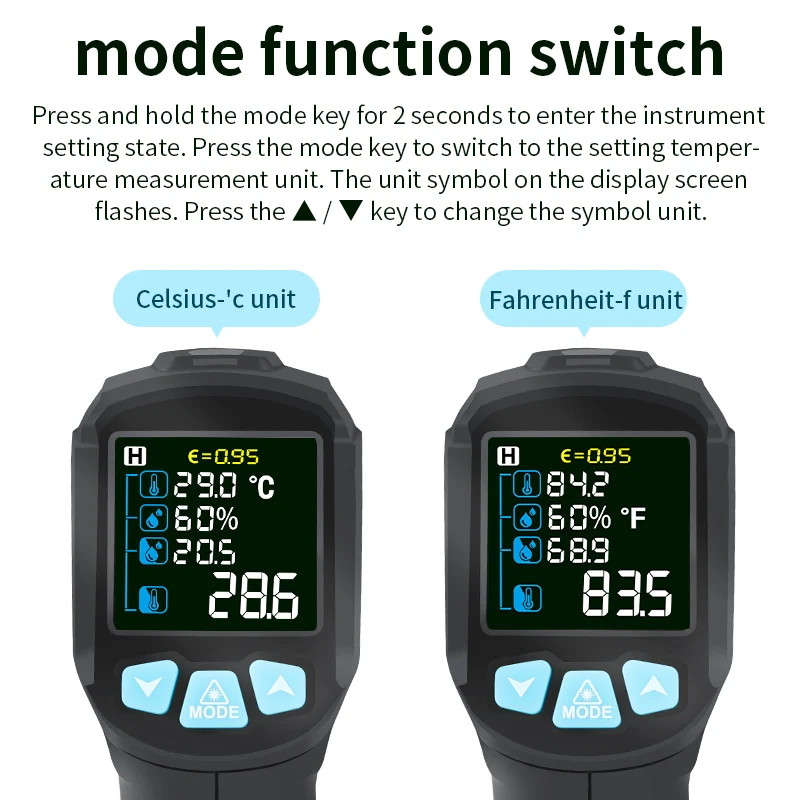 Цифровой инфракрасный термометр промышленный Бесконтактный пистолет для
