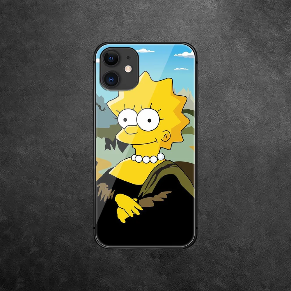 

Simpsones Cartoon Tempered Glass Phone Case Cover For IPhone 5 5S 6 6S 7 Plus X Xs Xr Se 2020 11 12 Pro Max Mini Painting Hot