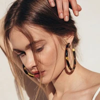 exaggerate minimalism vintage leopard acetate acrylic big round hoop earrings tortoiseshell earrings 2020 new design jewelry