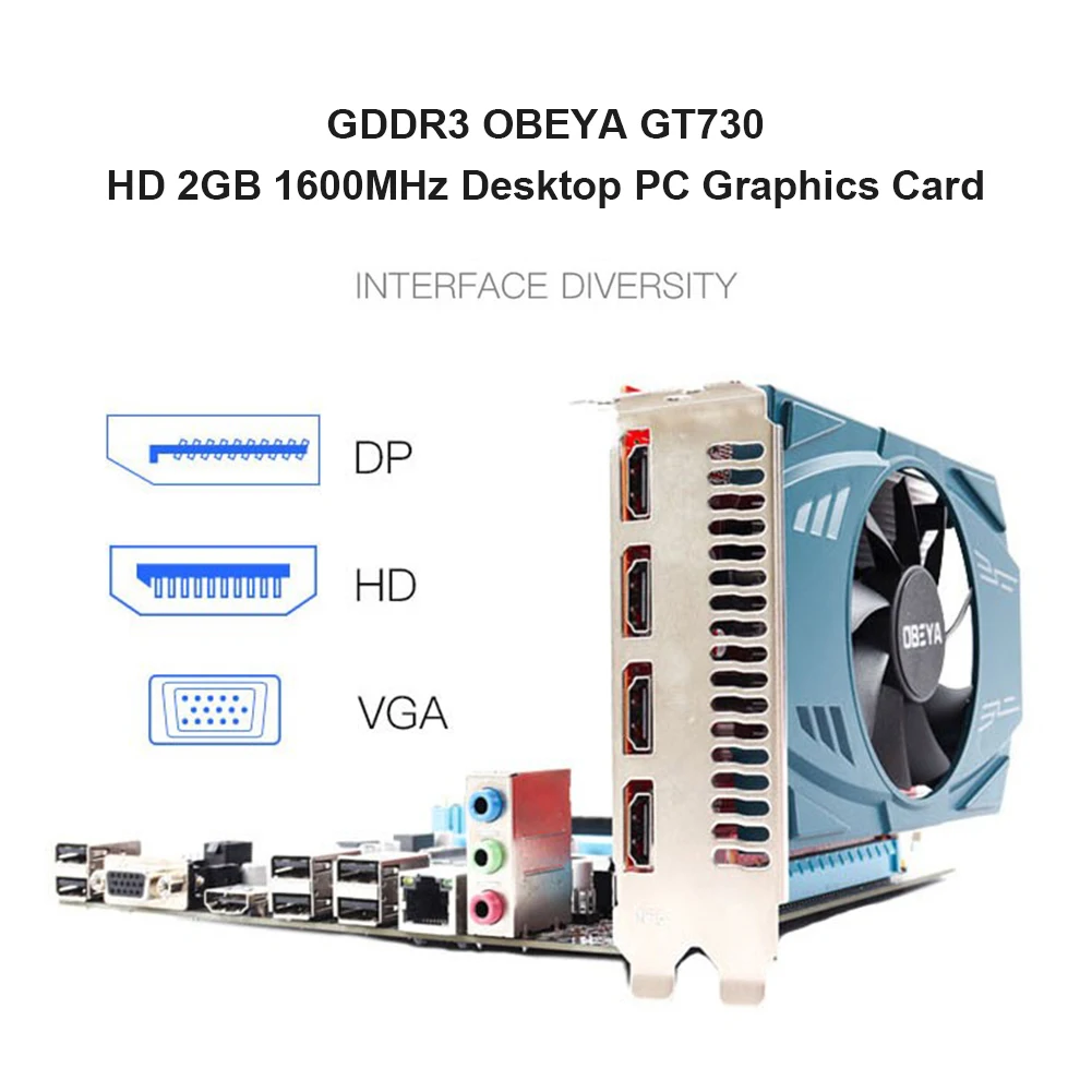 Игровая видеокарта GT730 2GD 3 HD 2 Гб 1600 МГц GPU для настольного ПК NVIDIA игрового |
