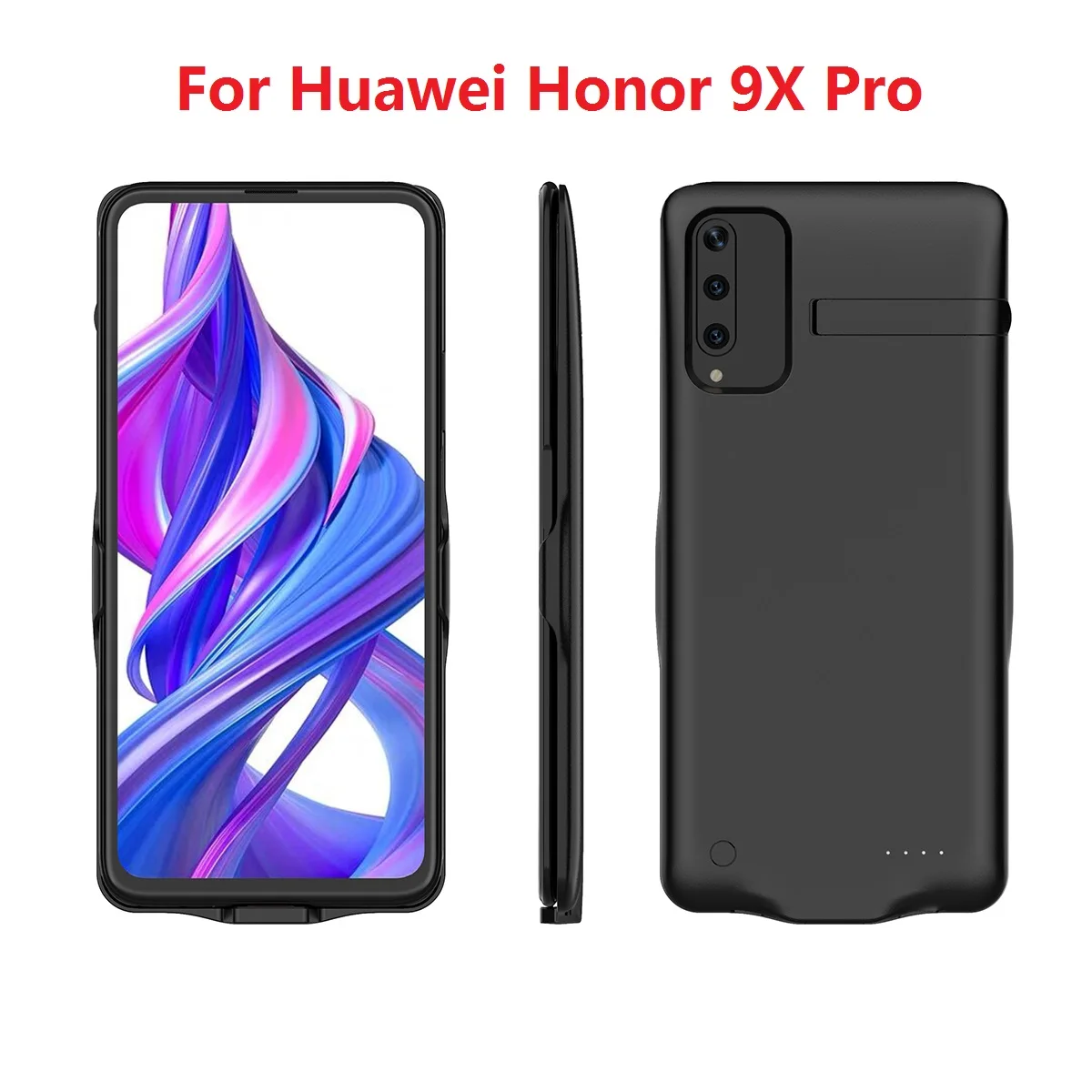 Honor 9X Pro Black Для huawei Honor 9X Honor 9X Pro Чехол для зарядного устройства 6500 мАч удлинение резервного копирования зарядки Powerbank чехол для Honor 9X Чехол подставка - Цвет: Honor 9X Pro Black