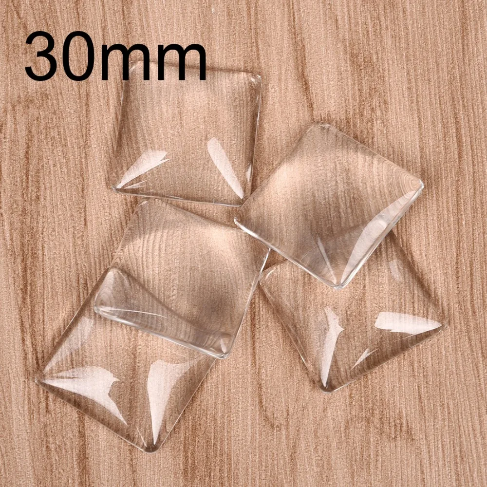 Прозрачные квадратные Кабошоны 10 шт./лот 30 мм прозрачная стеклянная плоская