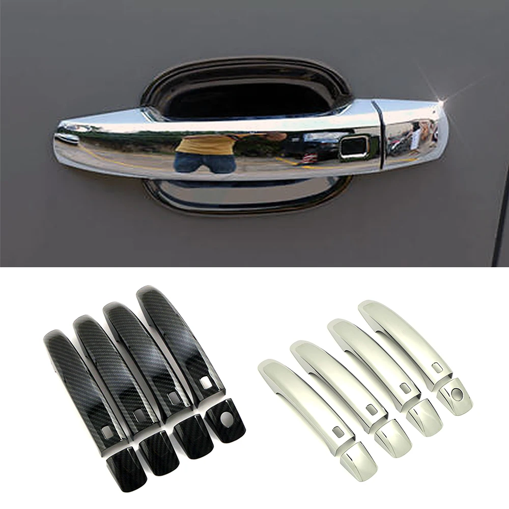 For Audi Q3 Q5 A4 B8 2009-2015 Carbon Fiber Color Modify Refit Chrome Door Handle Cover Decoration Trim Protection Sticker