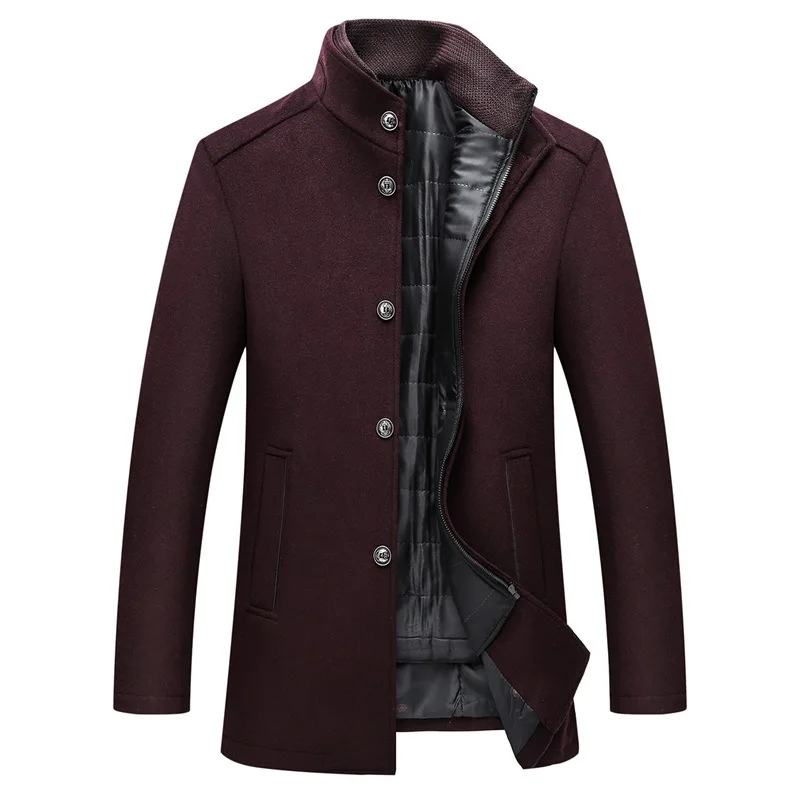 Mountainskin зимняя мужская куртка из шерсти Slim Fit толстое теплое пальто с регулируемым