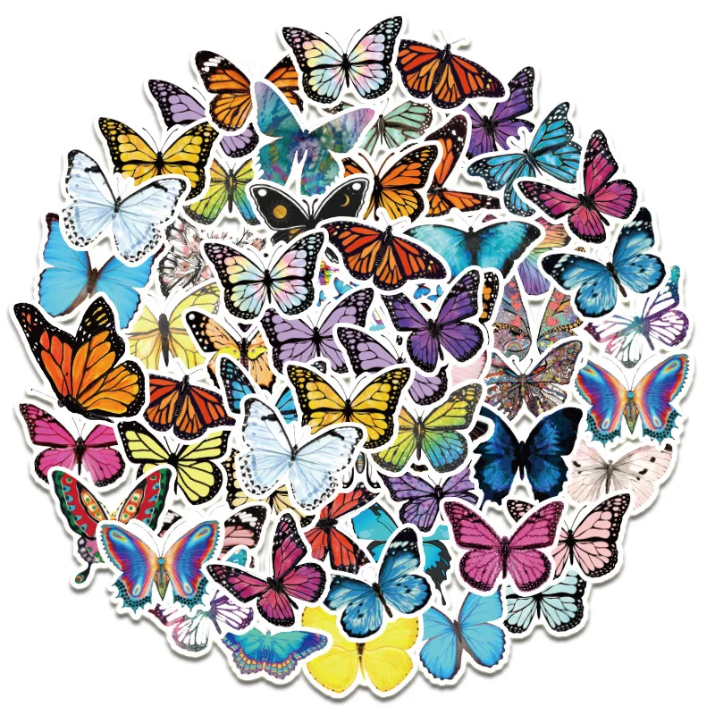 103050pcs animal cute beautiful butterfly stickers skateboard guitar suitcase bicycle girl graffiti sticker kids funny toys free global shipping