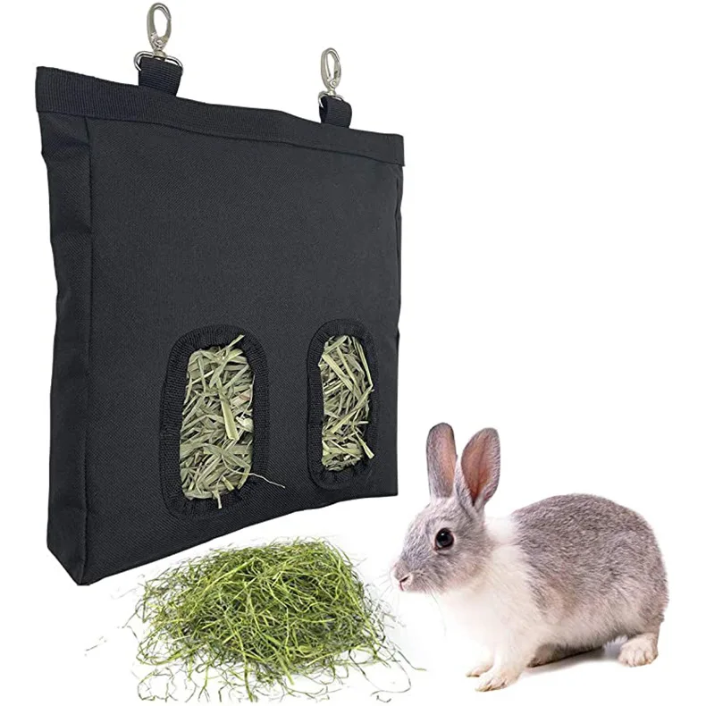 

Rabbit Hay Feeder Bag Guinea Pig Hay Feed Storage Hanging Feeding Hay for Small Animals Larege Size 600D Oxford Cloth Fabric