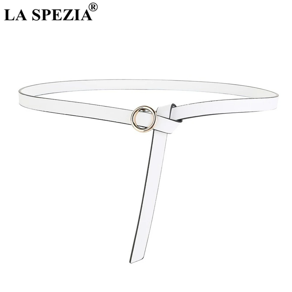

White Women Belt Thin Self Tie Waist Belt White Genuine Leather High Fashion Quality Second Layer Cow Leather Ladies Belt