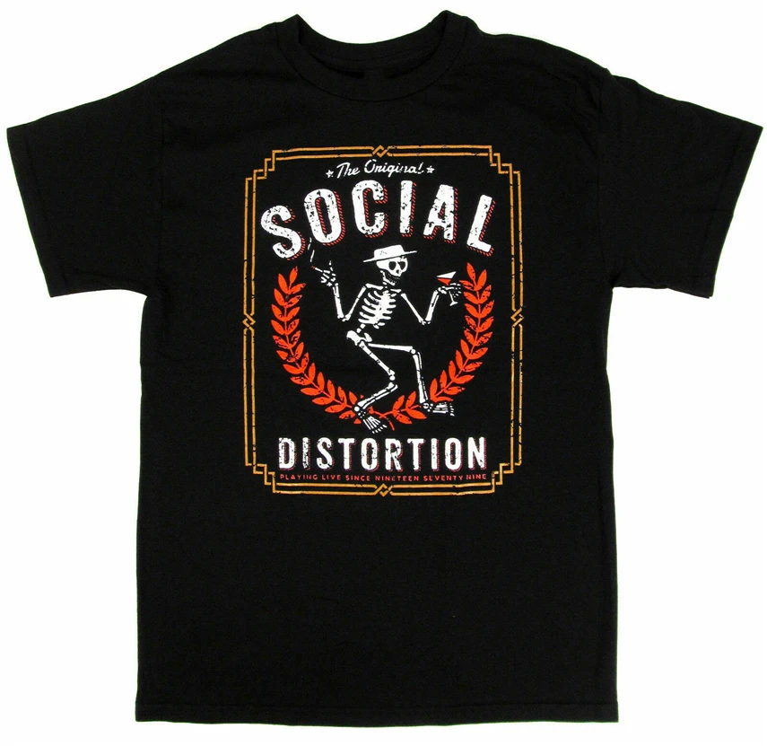 Social Distortion футболка в стиле панк-рок логотип скелета для взрослых Мужская Черная
