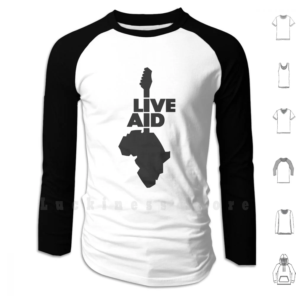 Live Aid Concert Hoodies Long Sleeve We Rock Rami Live Aid Concert Woodstock Malek Freddie Rhapsody Singer Queen