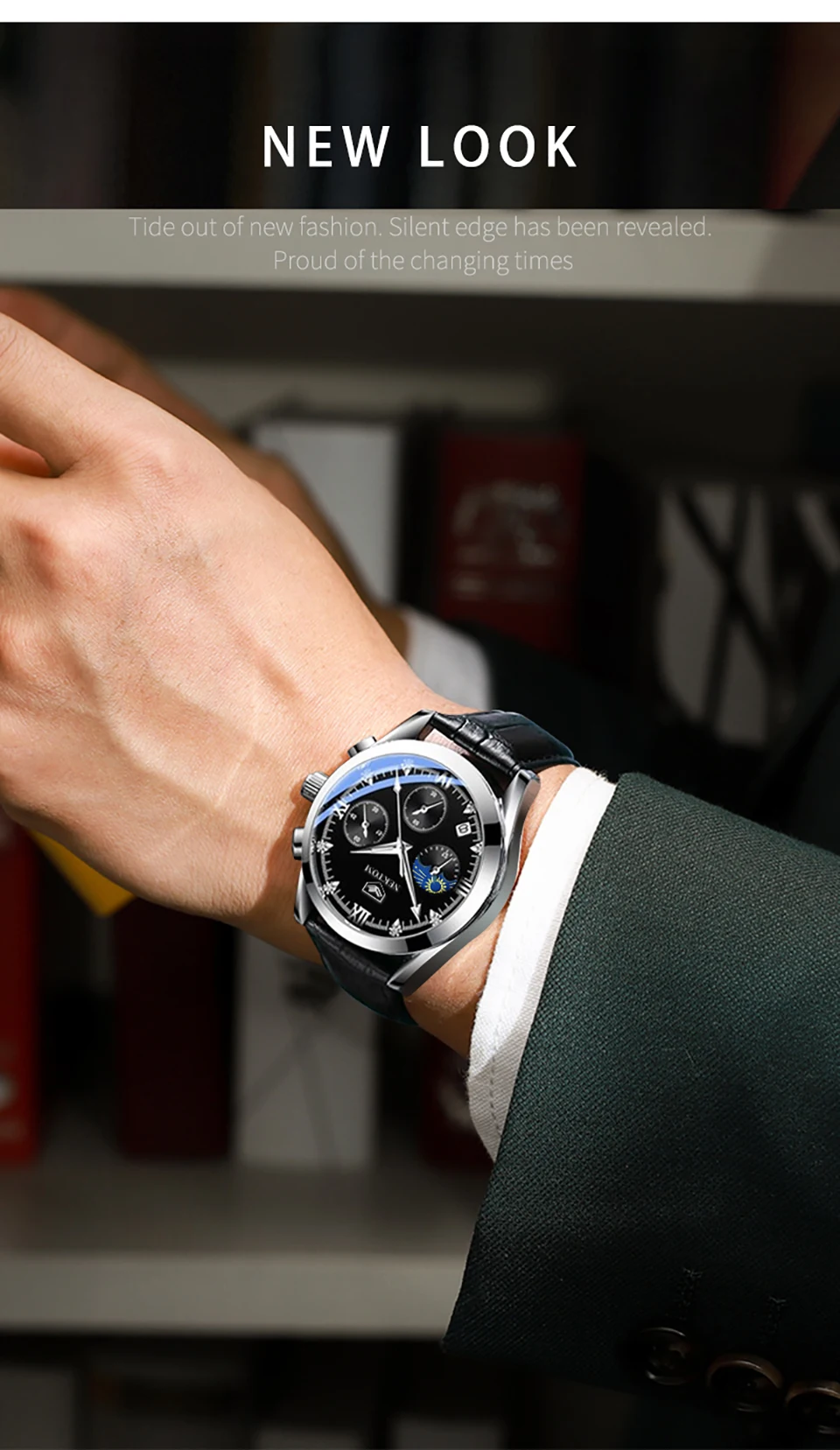 

NEKTON 8222 Herren Casual Leder Quarz herren Uhr Marke Luxury Business Uhr Mnnlichen Wasserdichte Chronograph fr Mnner