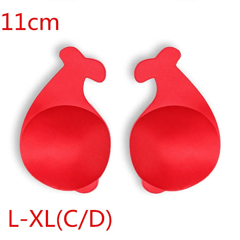 red L-XL S-xxxl накладки на грудь чаша для питья для кроликов полное покрытие пуш-ап невидимый бюстгальтер многоразовый клей бюстгальтер плюс подъем интимный для вечерние платья - Цвет: red L-XL