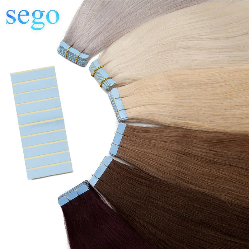 

SEGO 2.5g/pc 50g/200g Tape In Hair Extensions Human Hair Remy Straight Skin Weft Hair Seamless Invisible Double Sides Tape ins