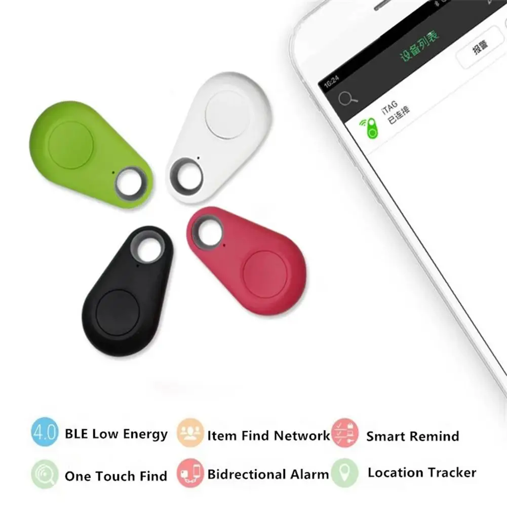 Mini Fashion Smart Dog Pets Bluetooth 4.0 GPS Tracker Anti-lost Alarm Tag Wireless Child Bag Wallet Key Finder Locator