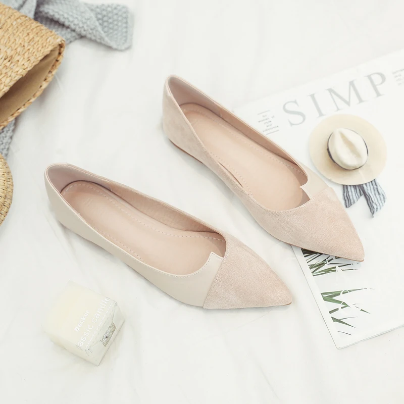 

2020 женская модная обувь на плоской подошве; Повседневная обувь с острым носком удобная обувь из облегченного материала однотонные Цвет на п...