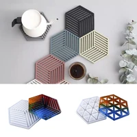 diy coasters mould hollow out epoxy resin stripe triangle silicone placemat mold crystal transparent plaster figures table decor