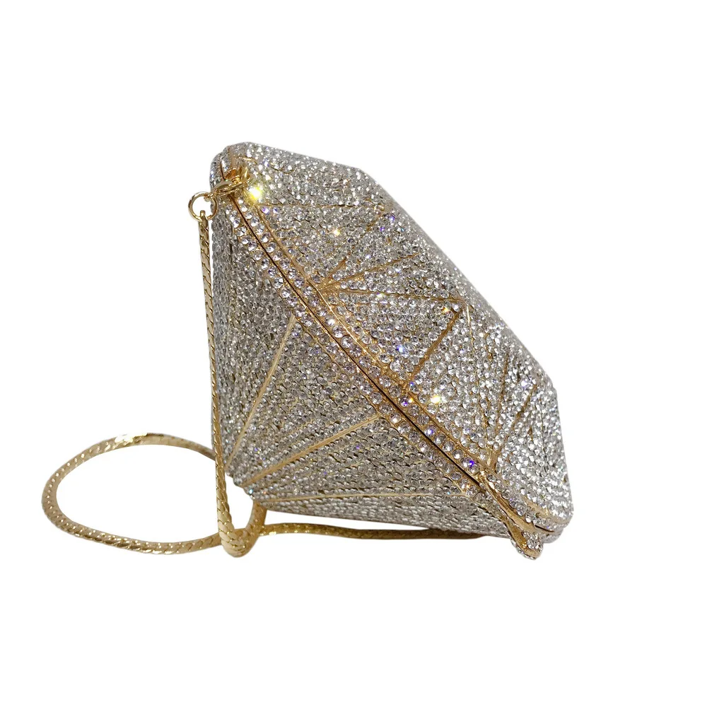 

Three-dimensional Diamond Shape and Diamond Dinner Bag Luxury Full Diamond Crystal Bag Ladies Clutch Bag Banquet Party Coin Bag