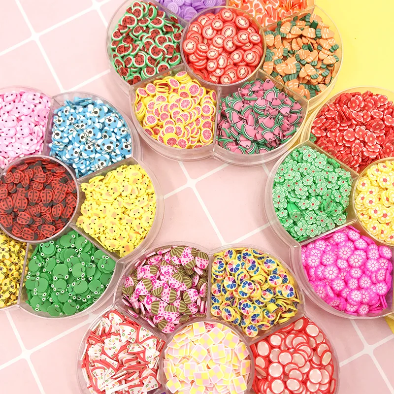 1 коробка мягкая полимерная глина в виде животных цветов фруктов 5 мм | Дом и сад