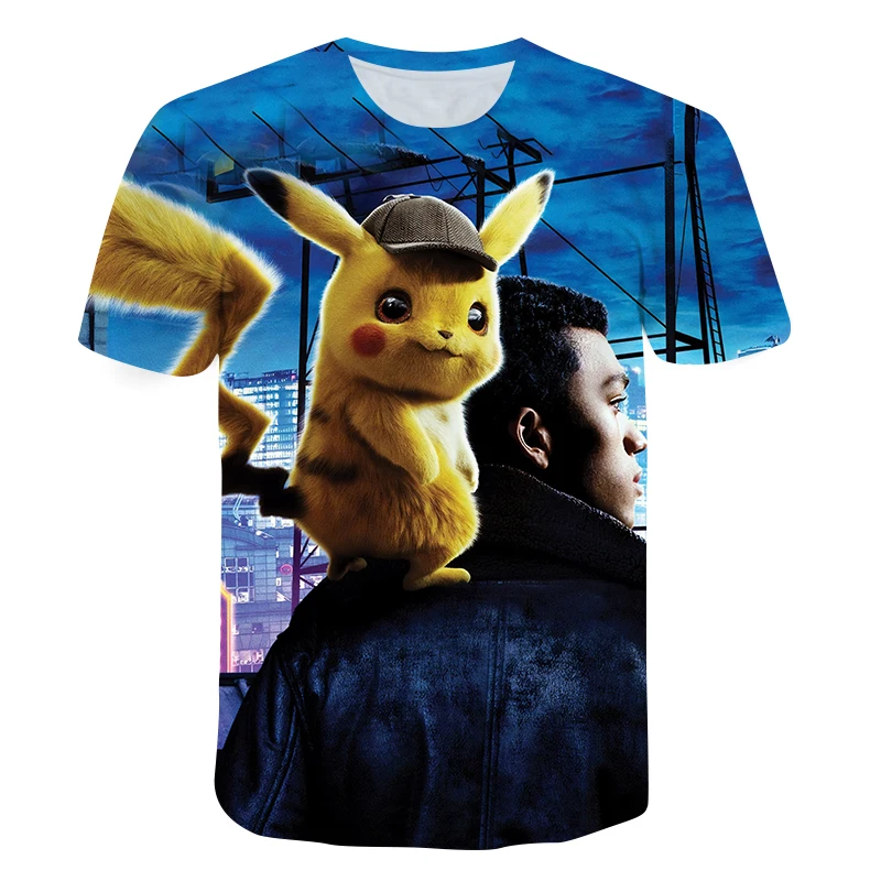 

Cute girl clothes casual clothes summer clothes t-shirt short sleeve funny 3d pikachu t-shirt boy cool kid clothes