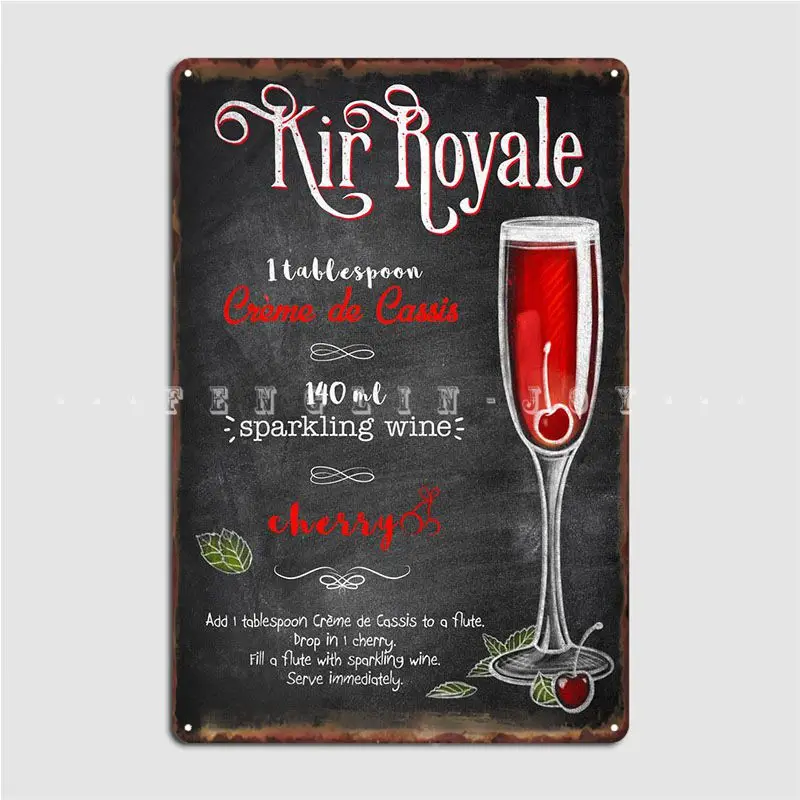 

Металлический знак Kir Royale, клубный бар, настенная фотография, забавные Фотообои
