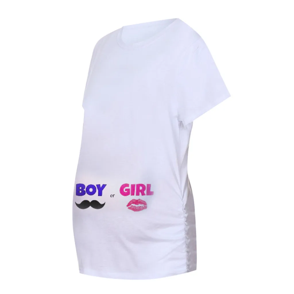 

2021 Printed Pregnant T Shirt Maternity Short Sleeve T-shirt Pregnancy Announcement Shirt New Mom Tshirts Clothes Maternity Tops