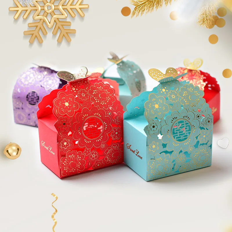 100 штук лазерной резки свадебные любимые коробки Китайская традиционная