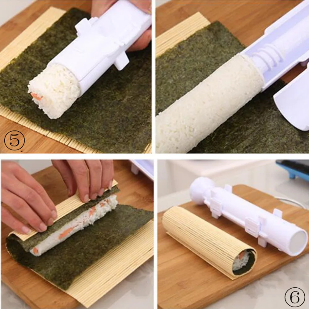 

Japanese Sushi Maker Roller Rice Mold Sushi Bazooka Vegetable Meat Rolling Tool Diy Sushi Making Kit Kitchen Sushi Tool