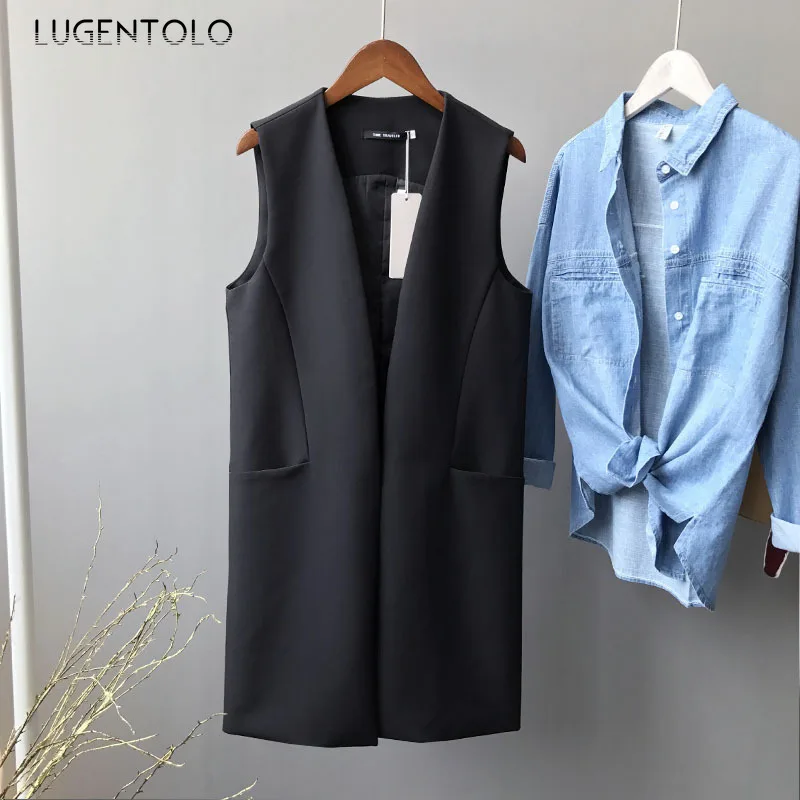 

Жилет женский весенне-осенний, без рукавов, с V-образным вырезом