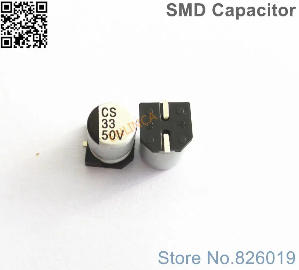 300 шт./лот 50 в 33 мкФ SMD алюминиевые электролитические конденсаторы размером 6 3*7 7