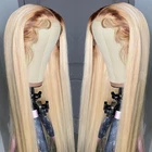 Парик блонд с эффектом деграде, 613 натуральные волосы, парики для женщин, длинные прямые, 4613 бразильские волосы Реми, прозрачные, часть шнурка, 1B613 парик