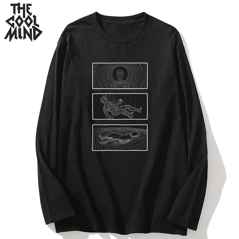 

Мужская футболка COOLMIND, из 100% хлопка, с длинным рукавом, с круглым вырезом