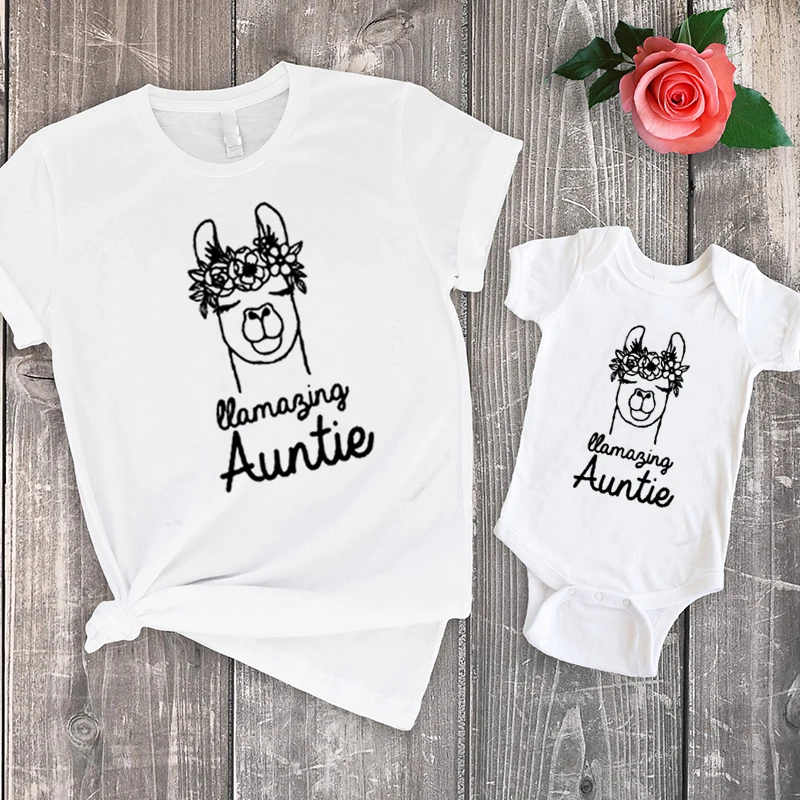 

Auntie Mom and Daughter Matching Clothes Auntie Clothes for Women 2021 Sisters Matching Outfits Print T-Shirts Fashion XXL