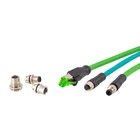4 контактный разъем STA M8, сетевой кабель D-типа, D-образный кодирующий Ethernet провод для штекера RJ45, CAT5E Передняя пластина, задняя Фланцевая розетка