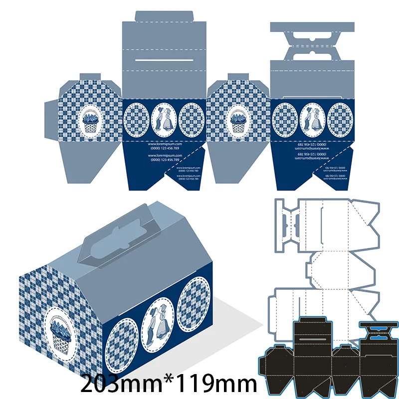 

119*203mm Folding box Metal Cutting Dies decoration Scrapbook Embossing Paper Craft Album Card Punch Knife